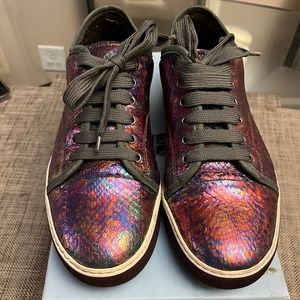Lanvin multicolor snakeskin  sneaker